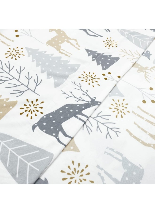 Lush Decor - Lush Decor Wonderland Soft Flannel Sheet Set, 6 Piece, Queen, Neutral & Gray - Image 1