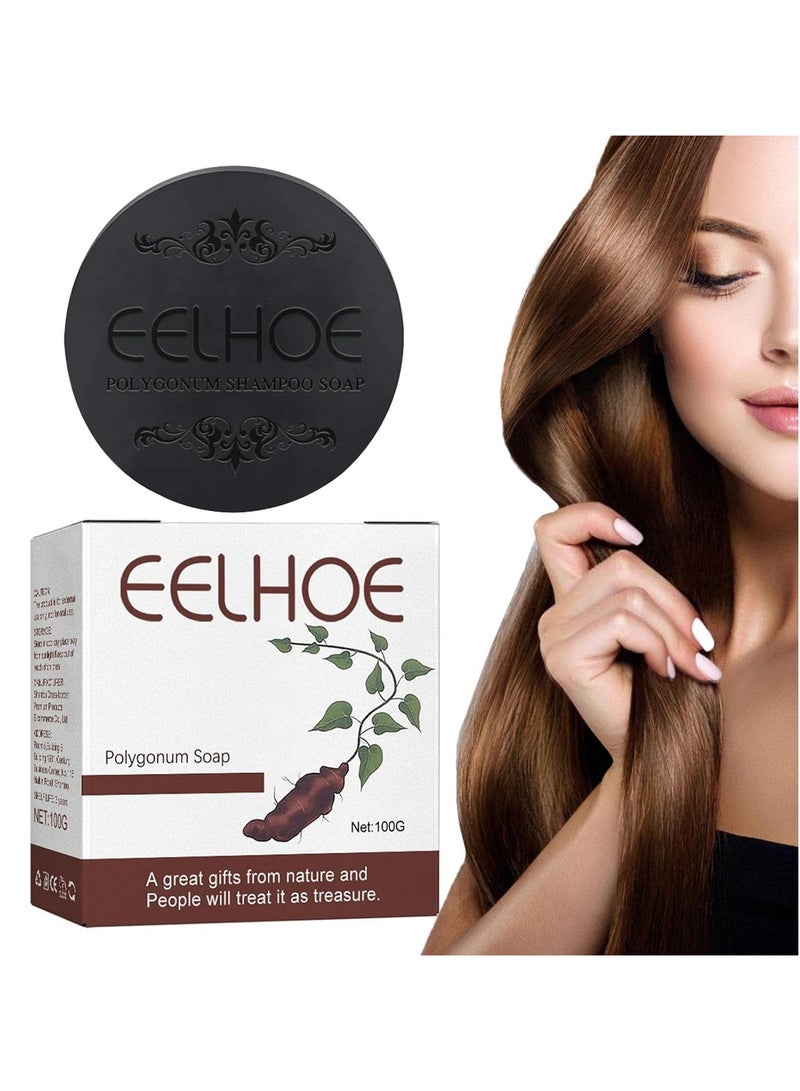 EELHOE Black Shampoo for Thick Hair Anti-Gray Hair Shampoo Soap - Image 3