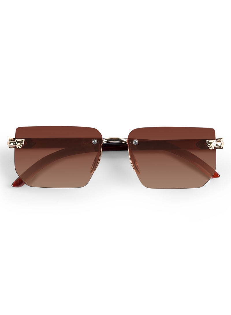 Woggles Fred Brown Rimless Rectangle Sunglasses  - Image 3