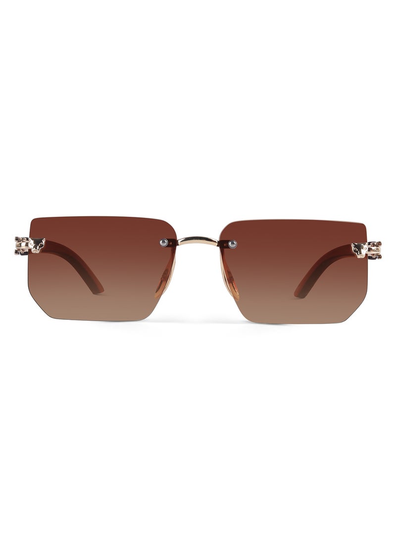 Woggles Fred Brown Rimless Rectangle Sunglasses  - Image 4