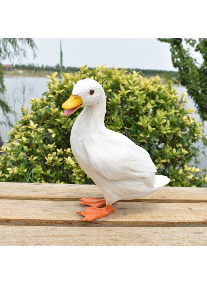 Simulation Duck Little Duck White Duck Flower Duck Chicken Duck Goose Animal Poultry Model Farmhouse Supermarket Decoration-Color:Large Color Duck 30cm High