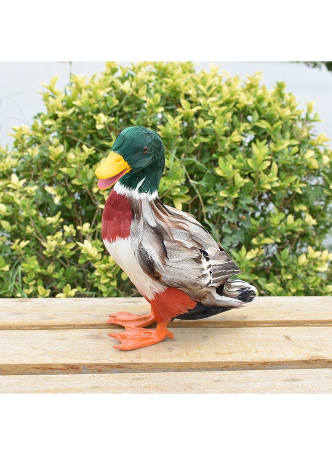 Simulation Duck Little Duck White Duck Flower Duck Chicken Duck Goose Animal Poultry Model Farmhouse Supermarket Decoration-Color:Large Color Duck 30cm High