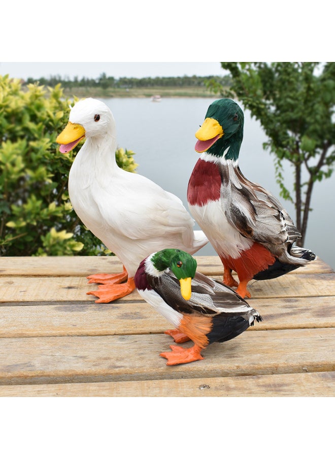 Simulation Duck Little Duck White Duck Flower Duck Chicken Duck Goose Animal Poultry Model Farmhouse Supermarket Decoration-Color:Large Color Duck 30cm High