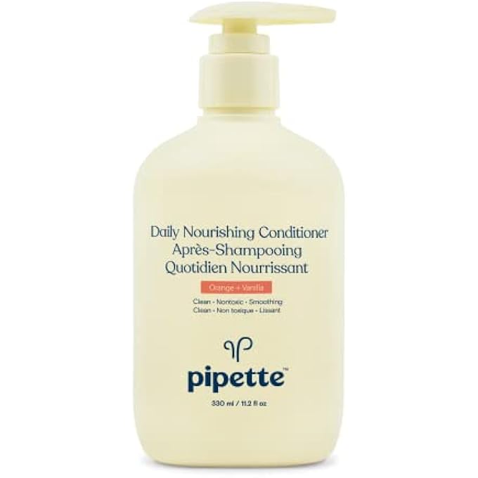 pipette DAILY NOURISHING CONDITIONER -TEAR FREE CONDITIONER FOR KIDS, ADDS MOISTURE, 100% PLANT-DERIVED SQUALANE AND QUINOA, ORANGE + VANILLA AROMA, 11.2 FL OZ - Image 1