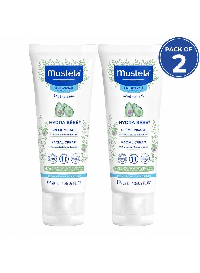MUSTELA HYDRA BEBE FACE CREAM 40ML (PACK OF 2) - Image 1