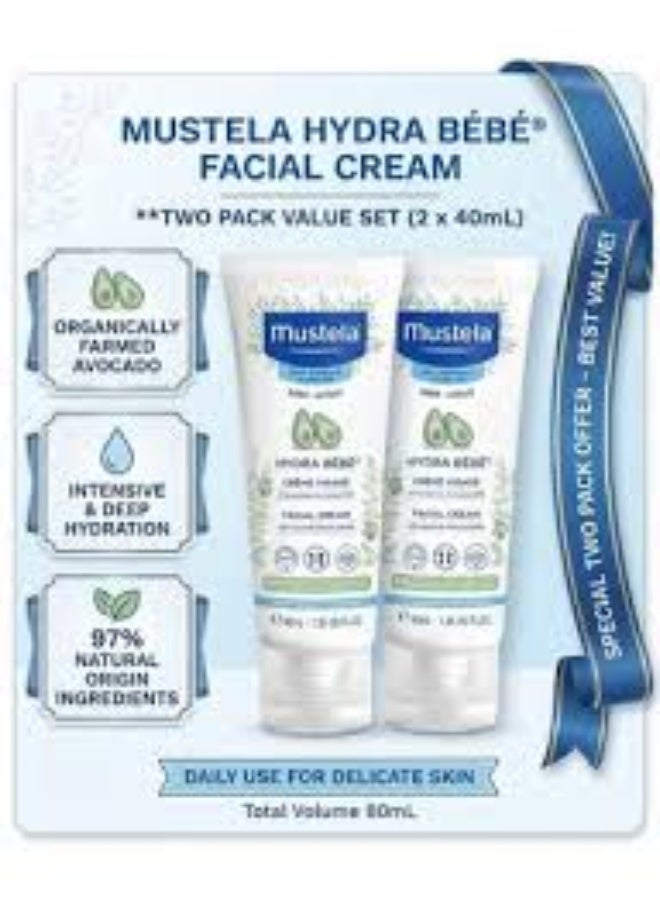 MUSTELA HYDRA BEBE FACE CREAM 40ML (PACK OF 2) - Image 2