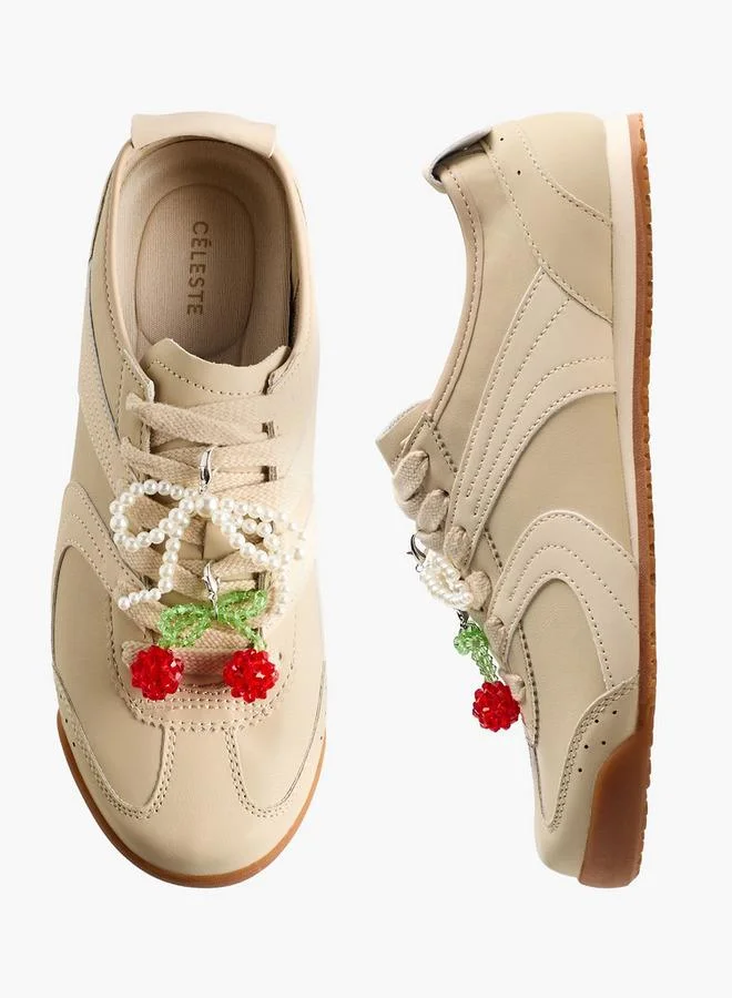 Celeste Women Pearl Embellished Sneakers