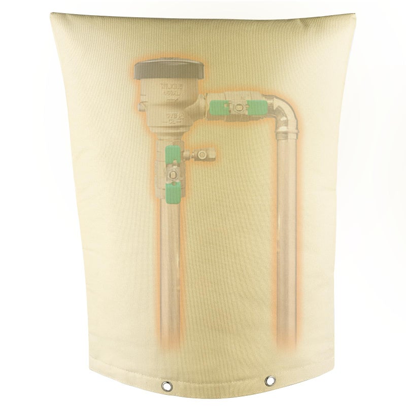 Insoma Outdoor Backflow Preventer Cover Pipe Insulated Pouch for Freeze Protection Winter Thicken Fabric Sprinkler Valve Insulation Cover for Outside Irrigation Pipe Water Well Pump Beige 21H X 16W - Image 2