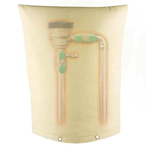 Insoma Outdoor Backflow Preventer Cover Pipe Insulated Pouch for Freeze Protection Winter Thicken Fabric Sprinkler Valve Insulation Cover for Outside Irrigation Pipe Water Well Pump Beige 21H X 16W - Image 1