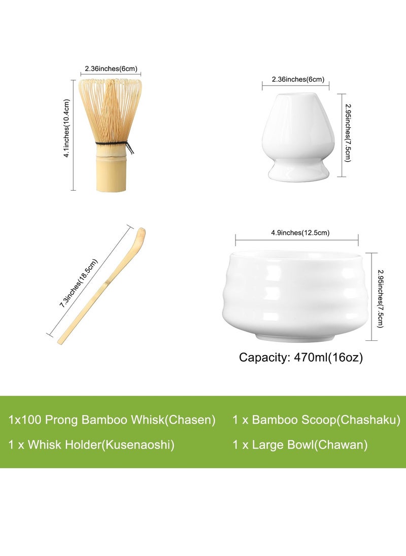 Hihonor Matcha Tea Set, Matcha Ceremony Accessory - Matcha Whisk, Ceramic Bowl and Whisk Holder, Traditional Scoop, The Perfect Set to Prepare a Traditional Cup of Matcha  - Image 3