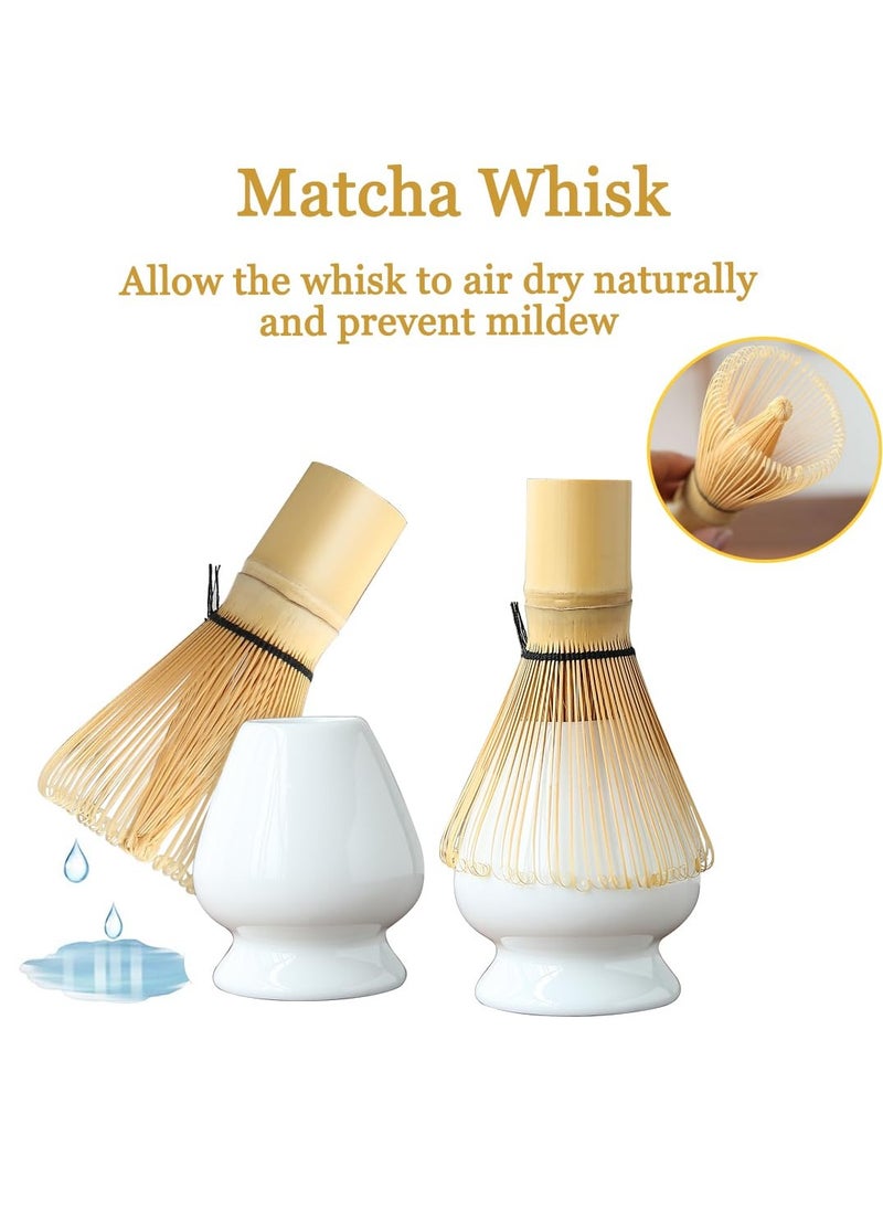 Hihonor Matcha Tea Set, Matcha Ceremony Accessory - Matcha Whisk, Ceramic Bowl and Whisk Holder, Traditional Scoop, The Perfect Set to Prepare a Traditional Cup of Matcha  - Image 5