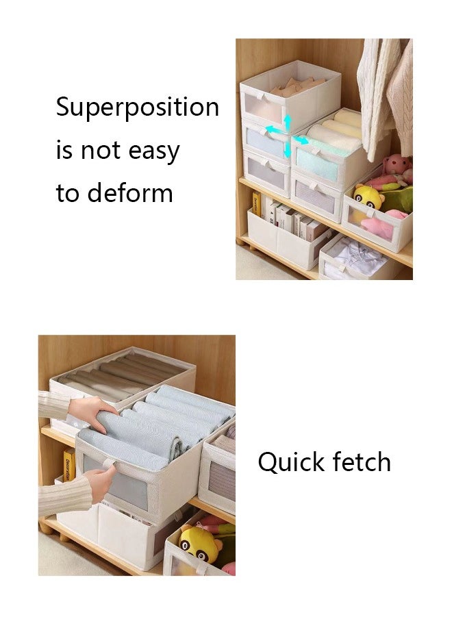 DUNISO 3 Pieces Foldable Closet Storage Organizer Washable Closet Storage Box with Carrying Handles Cube Storage Bin for Clothes Wardrobe Home Bedroom Office  - Image 5