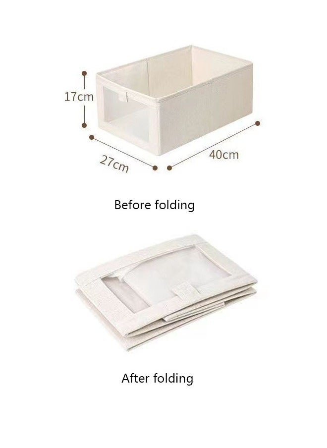 DUNISO 3 Pieces Foldable Closet Storage Organizer Washable Closet Storage Box with Carrying Handles Cube Storage Bin for Clothes Wardrobe Home Bedroom Office  - Image 4