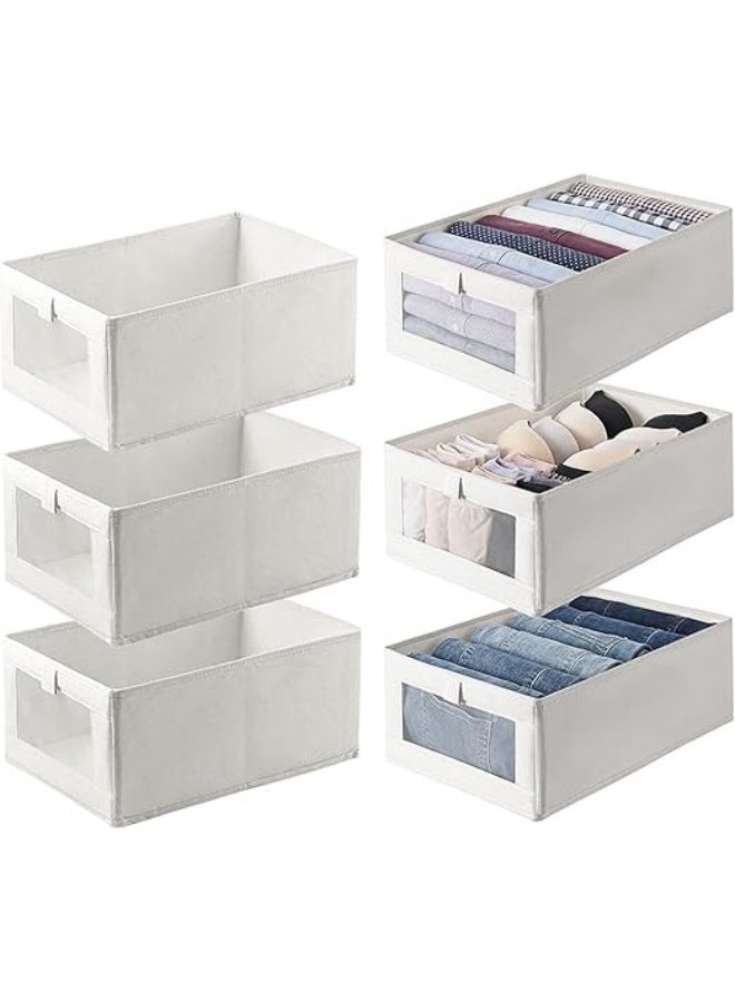 DUNISO 3 Pieces Foldable Closet Storage Organizer Washable Closet Storage Box with Carrying Handles Cube Storage Bin for Clothes Wardrobe Home Bedroom Office - Image 1