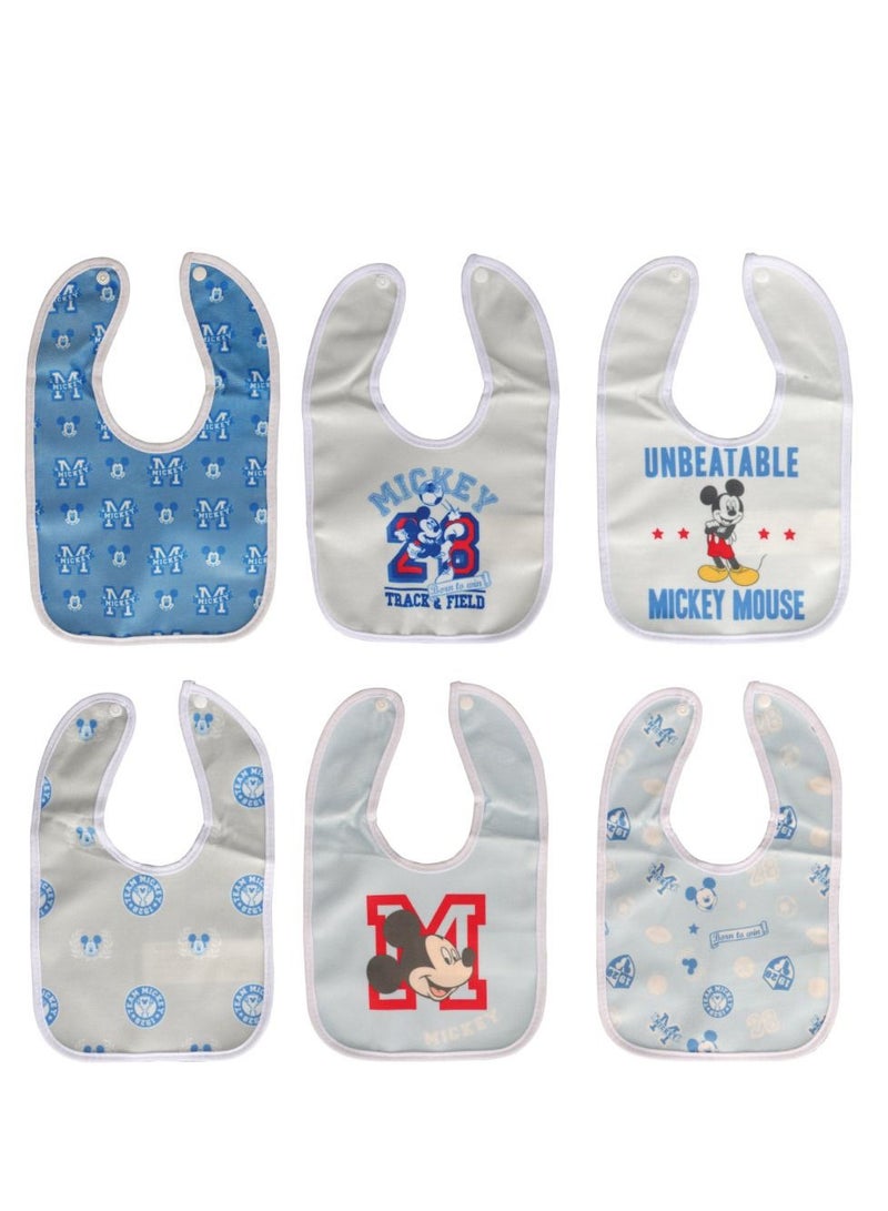 Disney Minnie Mouse Pack Of 6 Cotton Bibs - Washable, Stain And Odor Resistant, 100% Water-Proof. Age: 3 – 9 Months (Official Disney Product) - Image 1