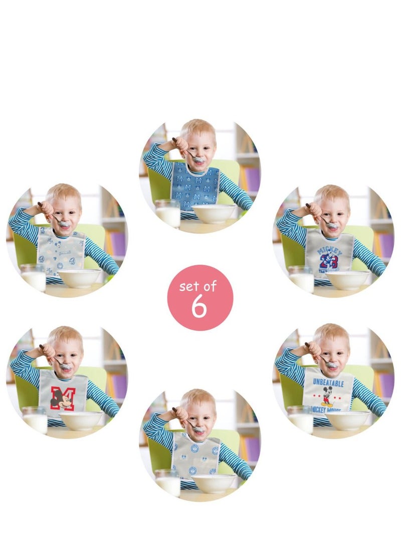 Disney Minnie Mouse Pack Of 6 Cotton Bibs - Washable, Stain And Odor Resistant, 100% Water-Proof. Age: 3 – 9 Months (Official Disney Product) - Image 4