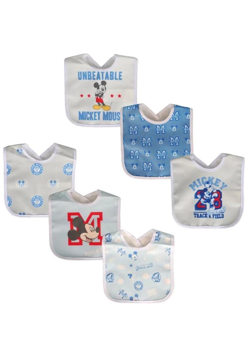 Disney Disney Minnie Mouse Pack Of 6 Cotton Bibs - Washable, Stain And Odor Resistant, 100% Water-Proof. Age: 3 – 9 Months (Official Disney Product)