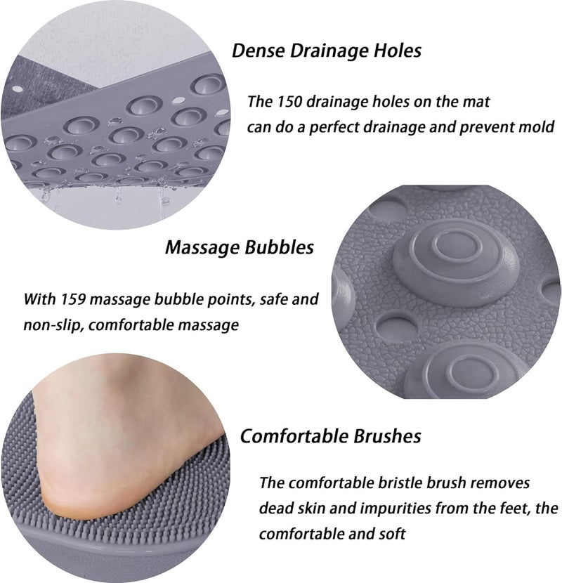Uand Home Non-Slip Shower Mat with Drain Holes and Massage Bubbles - Image 3