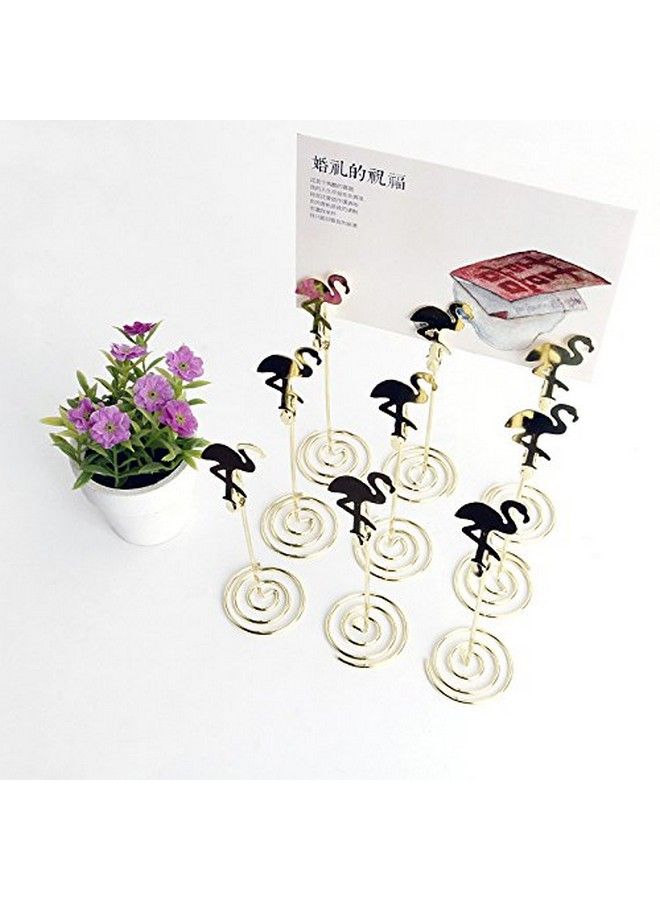 KIPETTO 10Pcs Table Number Holder Name Place Card Holder With Flamingo Menu Memo Clips For Wedding Party Favors Gold - Image 3