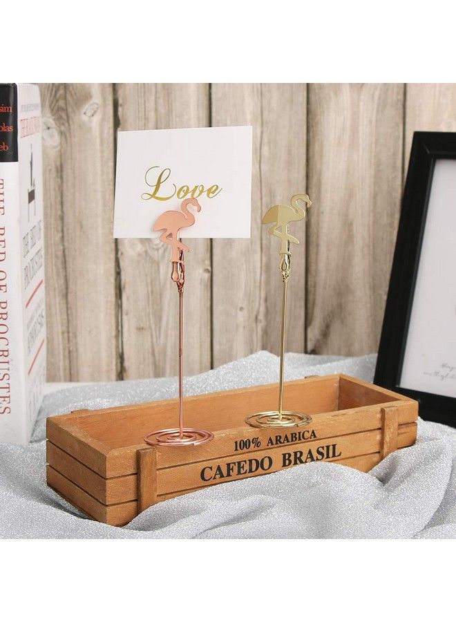 KIPETTO 10Pcs Table Number Holder Name Place Card Holder With Flamingo Menu Memo Clips For Wedding Party Favors Gold - Image 4