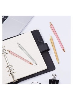 KASTWAVE Ballpoint Pens, 4 Pieces Retractable Press Pens Black Ink Medium 1.0mm Gift Journaling Pens School Office Supplies for Students Teachers, Staff (Pink, Gold, Silver)  - Image 4