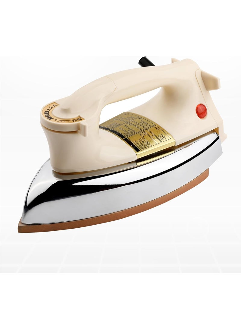 OLYMPIA Heavy Duty Dry Iron 1000W with Golden Teflon Non-Stick Soleplate, Adjustable Temperature Control, 360 Degree Swivel Cord, Fast Heating and Durable Design for Home, Tailors, Office and Daily Ironing - Image 3
