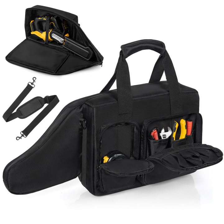 OUUTMEE Chainsaw Carrying Case Waterproof Foldable Chainsaw Storage Bag Compatible with EGO Dewalt Greenworks 8 Inch Cordless Power Chainsaw Accessories - Image 1