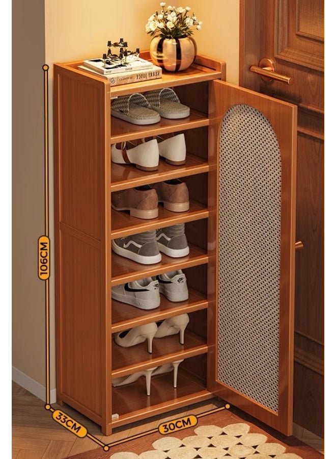 بست وان خزانة أحذية عملية وأنيقة مثالية للحفاظ على مساحة معيشة منظمة ومرتبة وجذابة 106×33×30 سم بني باب واحد 8 طبقات - Image 2