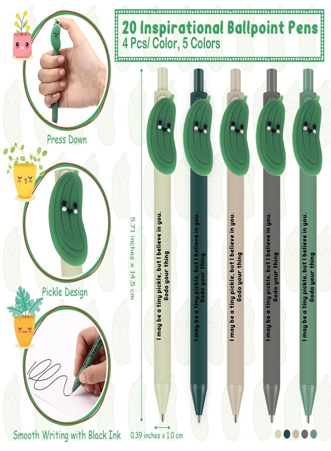 Sinload 25 Sets Inspirational Pickle Gift Bulk Employee Appreciation Gifts Pickle Ballpoint Pens Emotional Luminous Keychains Bookmark for Social Worker Coworker Office Staff Team Teacher Nurse - Image 2