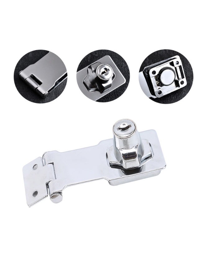 Keyed Hasp Locks, Cabinet Locks with Keys and Screws, Silver, 4 Inches - Image 4