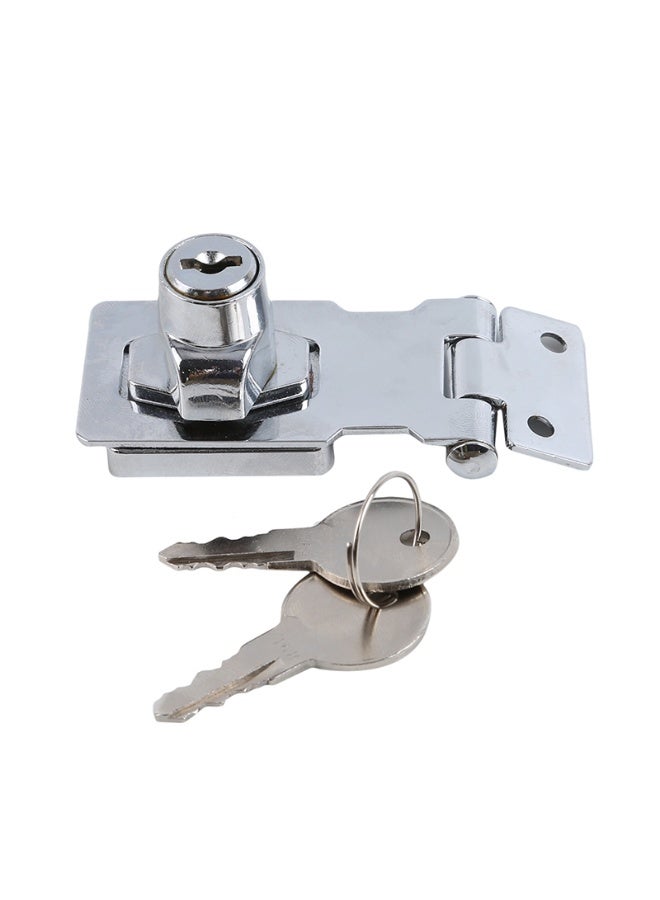 Keyed Hasp Locks, Cabinet Locks with Keys and Screws, Silver, 4 Inches - Image 5
