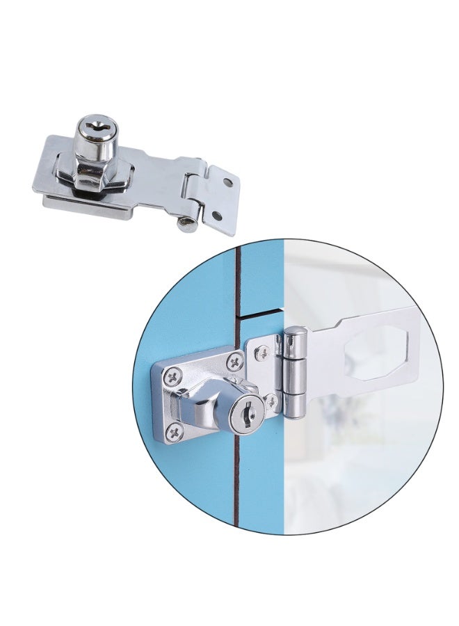 Keyed Hasp Locks, Cabinet Locks with Keys and Screws, Silver, 4 Inches - Image 3