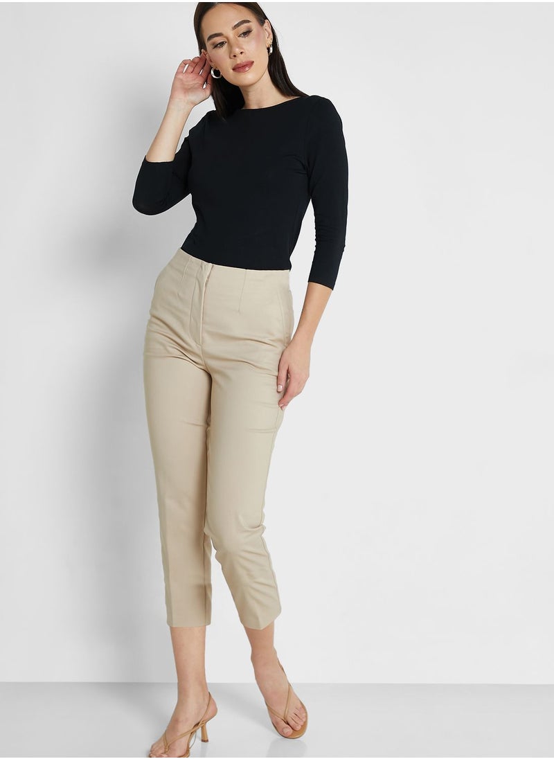 Marks & Spencer Cotton Rich Slim Fit 3/4 Sleeve T-Shirt  - Image 4