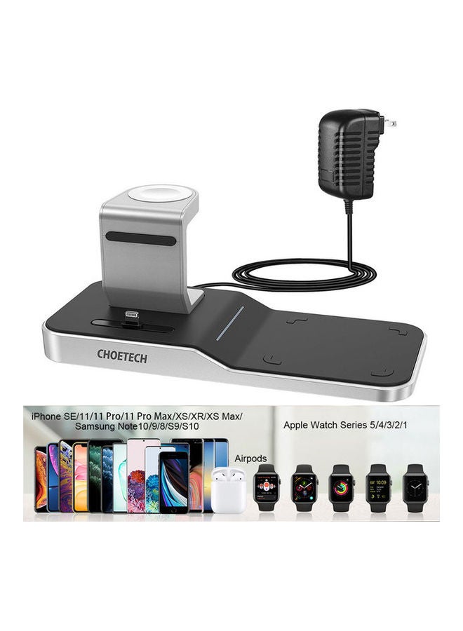 CHOETECH 4-In-1 Wireless Charging Dock For iPhone/iPod/Apple Watch Black - Image 2