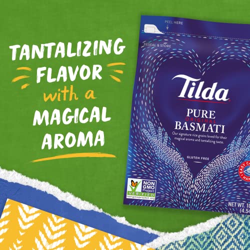 Tilda Pure Basmati Rice, Premium Aromatic and Authentic Rice, Large Resealable Bag, 10-Pound Bag,White - Image 4