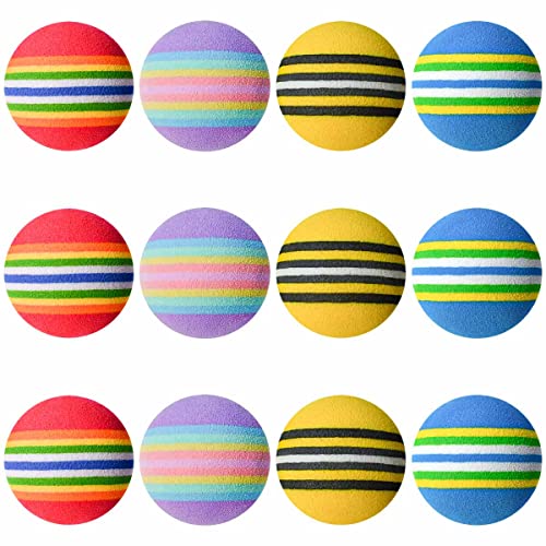 yuntop 12 Pack Foam Cat Soccer Balls - Soft, Quiet, Interactive Toys for Kitten, Dog, Puppy - Indoor Activity Play, Chase, Training, Chewing - Image 1