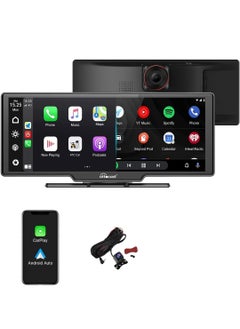 Portable Car Stereo OTTOCAST Wireless Apple CarPlay And Android Auto Dual Bluetooth Car Radio 10.26 Inch HD Touchable CarPlay Screen GPS Navigator With HD Dash Cam Front and Rear for All Cars