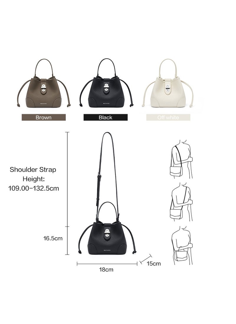 Women's Drawstring Bucket Bag with Buckle Lock – Stylish and Secure Shoulder Bag for Everyday Use / Black - pzsku/Z640E5E055BF5749AFE4BZ/45/1741362123/a156d801-a748-4822-847c-b7b09fc06fa5