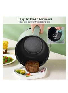 XiuWoo Electric Hot Pot, Non-Stick Electric Skillet, Multi-Functional Mini Stock Pot, 1.7L Rapid Ramen Noodles Cooker, Dual Power Cooker for Soup, Pasta, Oatmeal, Porridge, Dumplings, Eggs, White  - Image 5