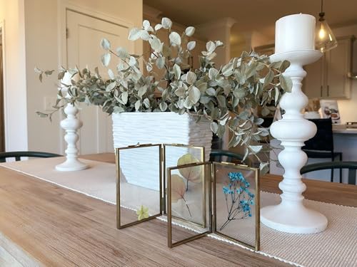 Rising Star Supply Rising Star Brass Frame, Double 5x7 Folding Picture Frames, Gold Metal Pressed Glass Photo Frame - Image 2