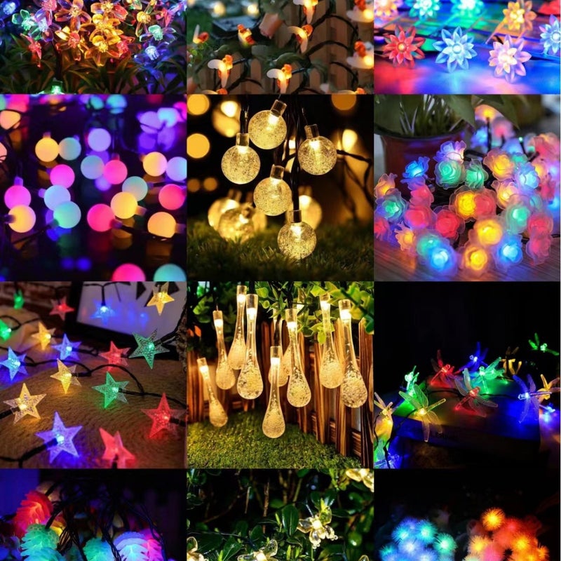 LED solar light outdoor waterproof light string Bubble Ball light courtyard water drop pine cone star atmosphere light - Image 2