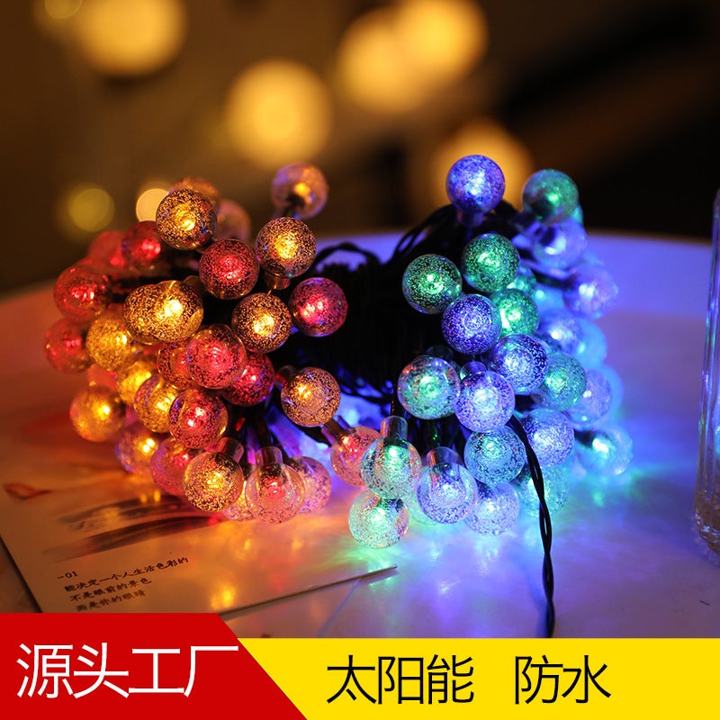 LED solar light outdoor waterproof light string Bubble Ball light courtyard water drop pine cone star atmosphere light - Image 3