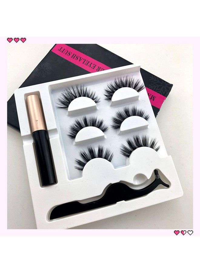 Vinayakart 3 Style False Magnetic Eyelashes Eyeliner With Fluid And Special Tool Set - Image 4