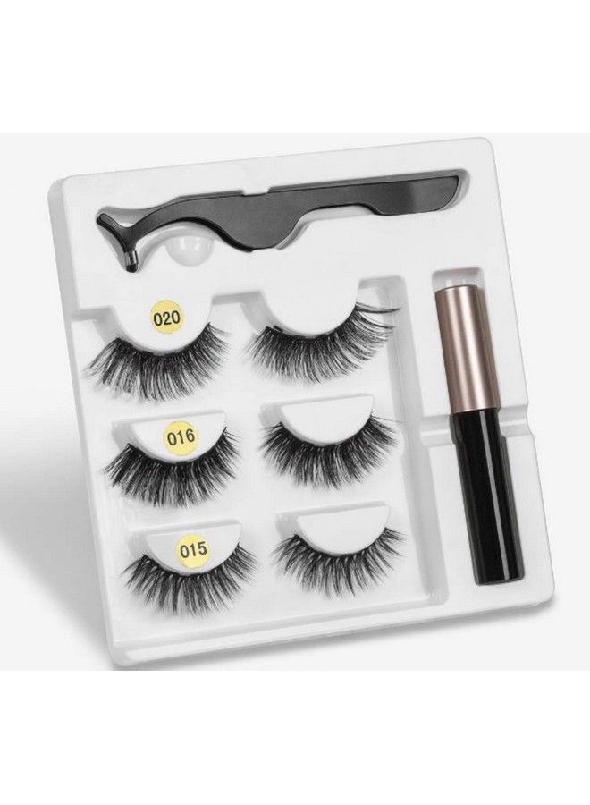 Vinayakart 3 Style False Magnetic Eyelashes Eyeliner With Fluid And Special Tool Set - Image 2