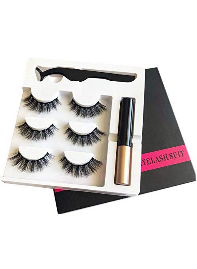 Vinayakart 3 Style False Magnetic Eyelashes Eyeliner With Fluid And Special Tool Set - Image 3