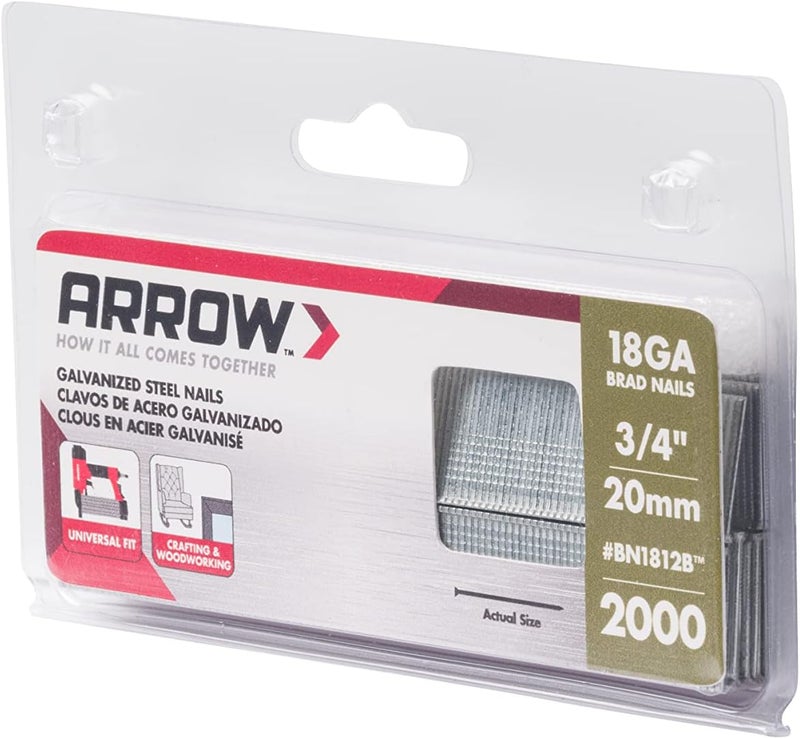 Arrow Fastener Arrow BN1812BCS 18-Gauge Steel Brad Nails for Molding, Cabinets, Framing, Trim, and Finishing, Safe to Use with Electric or Battery Powered Nailers, 3/4 Inch, 2000 Pack - Image 4