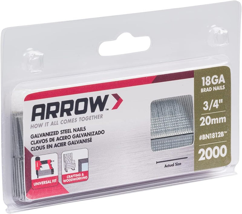 Arrow Fastener Arrow BN1812BCS 18-Gauge Steel Brad Nails for Molding, Cabinets, Framing, Trim, and Finishing, Safe to Use with Electric or Battery Powered Nailers, 3/4 Inch, 2000 Pack - Image 5