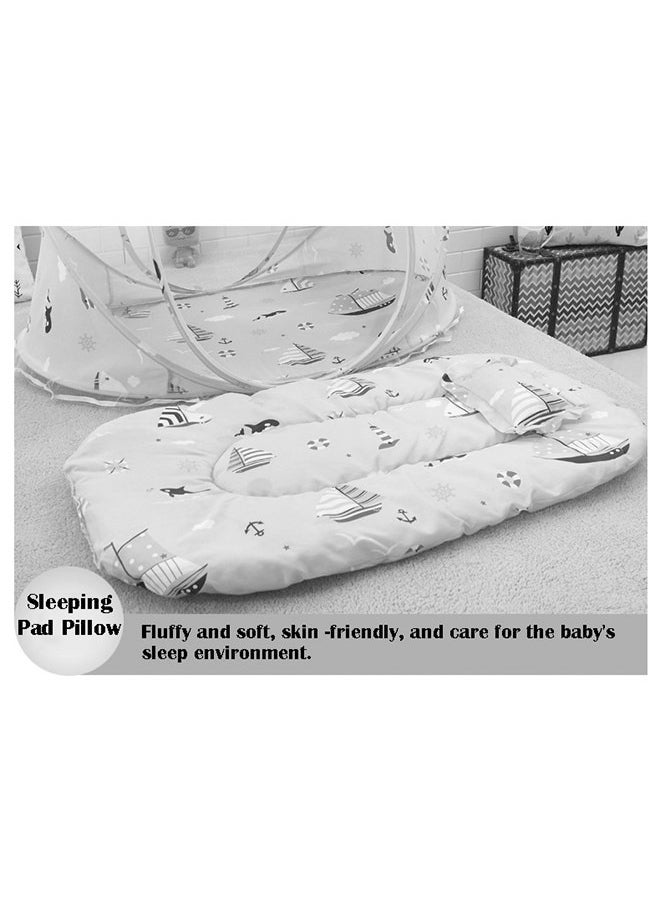 ZCM-HAPPY Foldable Baby Mosquito Net Free Installation Comfortable Cool Mosquito Cover with Pillow Cushion (0-3 Years), Breathable and Portable  - Image 5