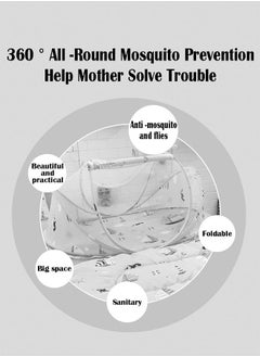 ZCM-HAPPY Foldable Baby Mosquito Net Free Installation Comfortable Cool Mosquito Cover with Pillow Cushion (0-3 Years), Breathable and Portable  - Image 2