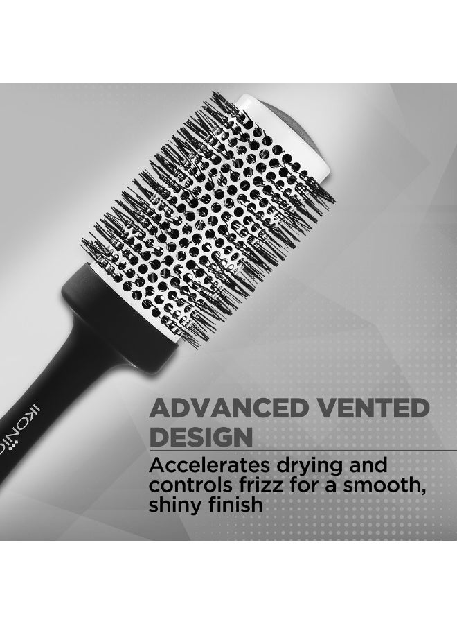 Ikonic Professional Blow Dry Hair Brush with Ionic Techonology for Frizz-Free Styling, Curling, Volumizing & Waves for Women & Men, All Hair Types, Salon & Personal Use - BDB 52 BLACK + WHITE - Image 3